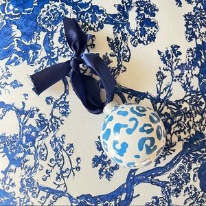 Blue White Cheetah Ornament